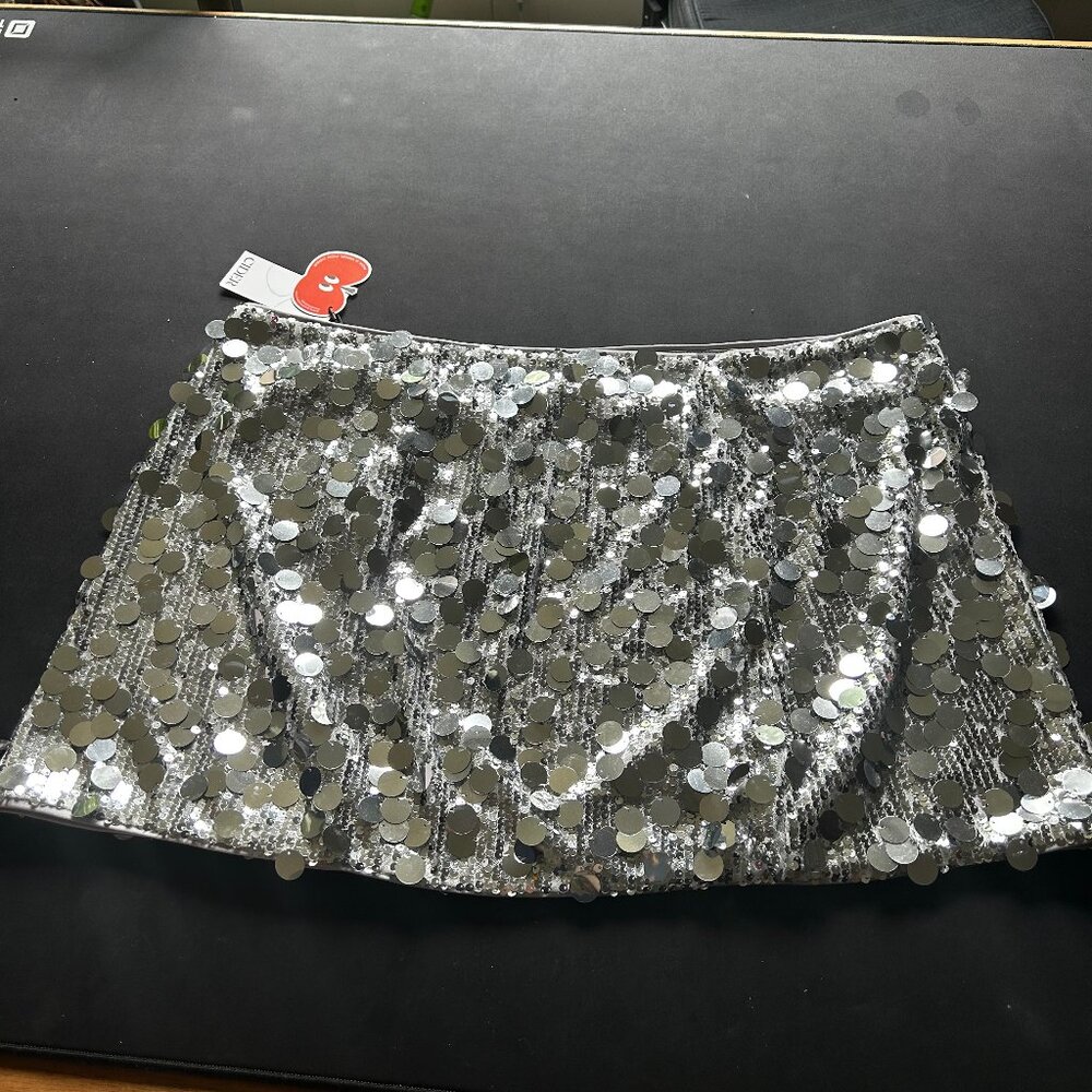 Sequin plus size mini skirt NYE 2x